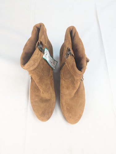 Sam Edelman Women's Louie Ankle Fringe Boot Brown Suede US 9 - Picture 2 of 12