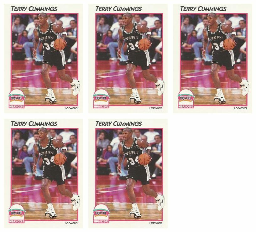 (5) 1991-92 Hoops McDonald's Basketball #39 Terry Cummings Lot Spurs