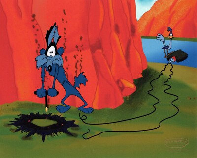 Fast and Furry-ous Wile Roadrunner Looney Tunes WB Ltd Ed Animation Cel of 10