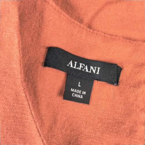 Alfani Sleeveless Tunic Top Womens Large Coral Linen Rayon Lagenlook Artsy Boho - Picture 6 of 10