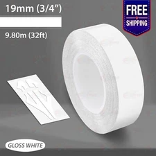 GLOSS WHITE 3/4" PIN STRIPE Car Model Motorcycle Decal TAPE Vinyl Sticker 19mm