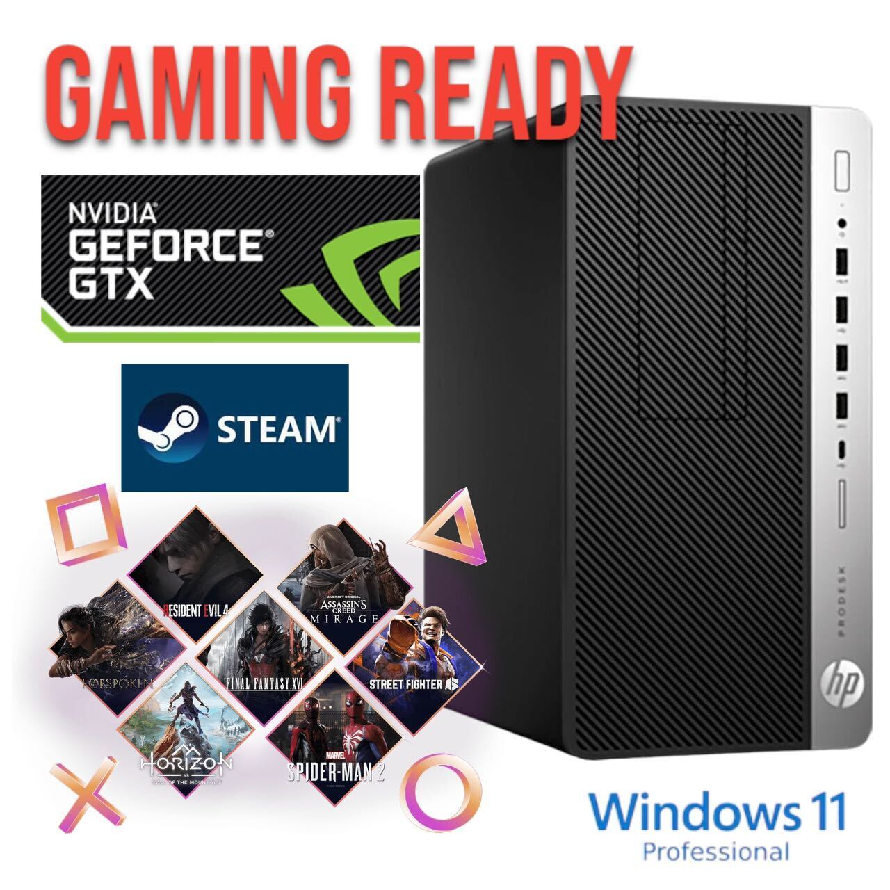 GAMING READY HP Desktop Computer MT i7 NVIDIA GTX up 64GB RAM 2TB SSD W11Pro BT