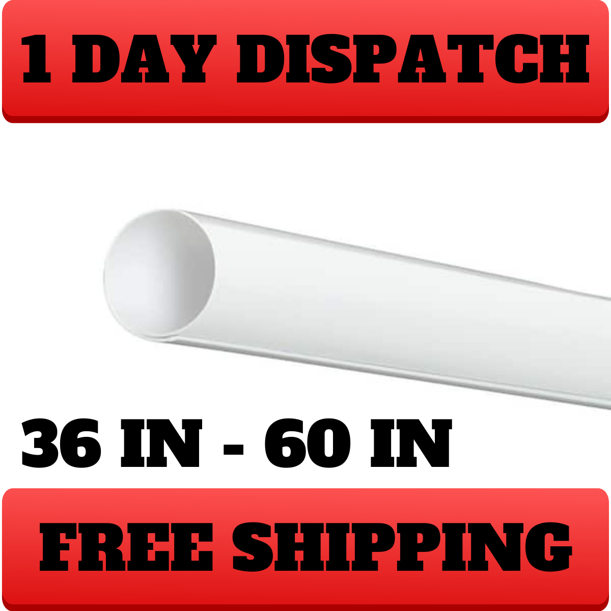 NEW 36 In 60 In Pvc Tension Shower Rod Cover in White High Quality