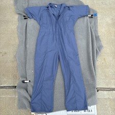 Sweet Company blue Short sleeve zip jumpsuit coveralls 70s vtg Pocket 38  Waist