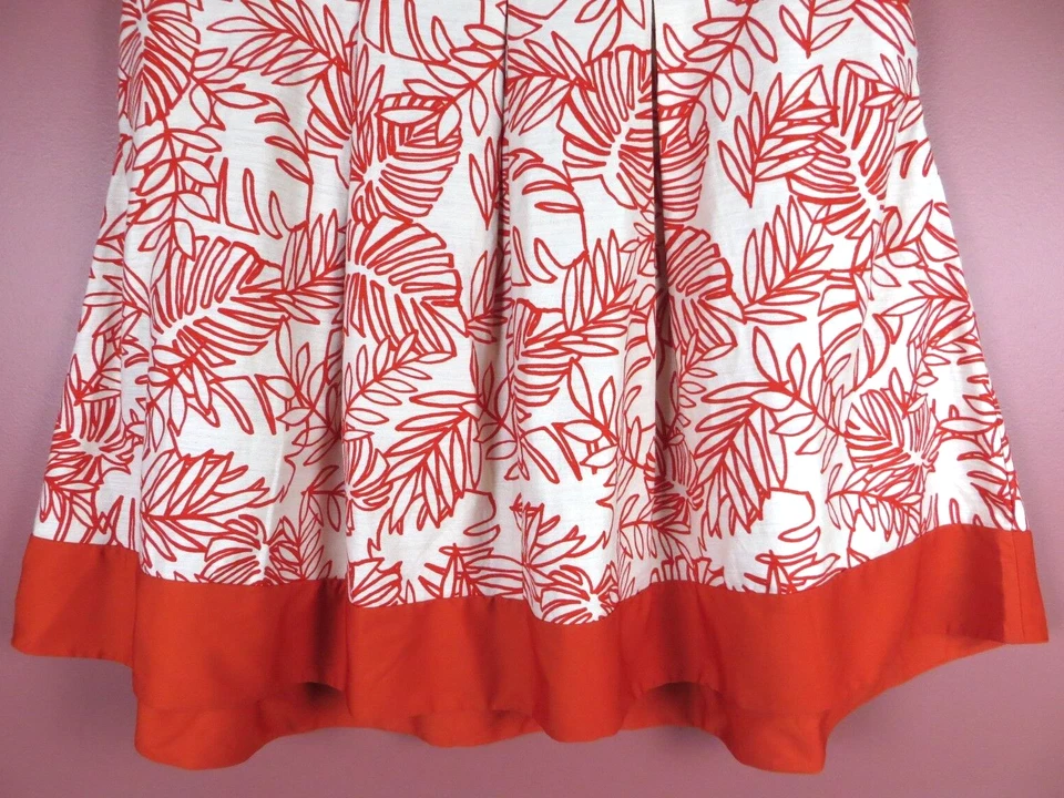 SK12813- NUEVO LANE BRYANT Mujer Lino Caja Plisada Falda Tropical Rojo Blanco 24 Foto 4 de 4