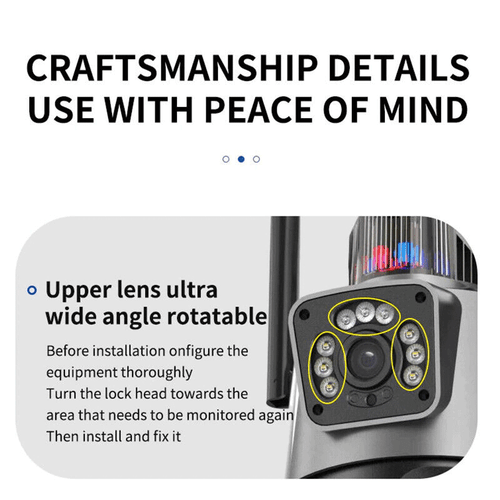 Dual Lens WiFi IP Camera Wireless Outdoor CCTV PTZ Home Security IR Cam ICSEE - Picture 16 of 17