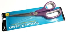 NEW PURPLE SOFT GRIP HANDLES SCISSORS JOT 8-1/2 LONG STAINLESS STEEL 