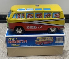 ICHIKO JAPAN 12  VW SCHOOL BUS WITH SIREN SOUND TIN FRICTION New In Box Vintage