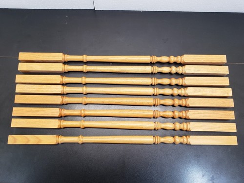 Solid Red Oak Colonial Balusters 35" x 1-3/8" Stair Railing Spindles 8-Pack