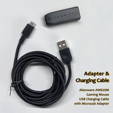 For Alienware AW610M Gaming Mouse USB Charging Cable with Adapter