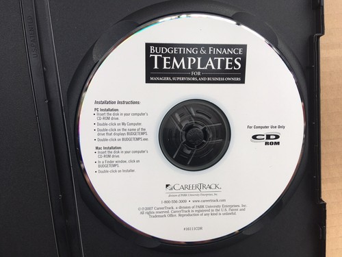 Budgeting & Finance Templates For Managers Supervisors & Business Owners CD ROM - Picture 3 of 10