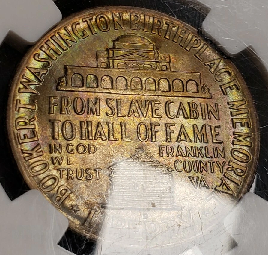 1946-D 50c BTW Booker T Washington Half Dollar - PQ Toning - NGC MS 65 - X1765 - Image 4 of 4