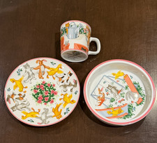 Tiffany Playground 3-Piece China Set Bowl Cup  Plate for Baby Toddler or Child