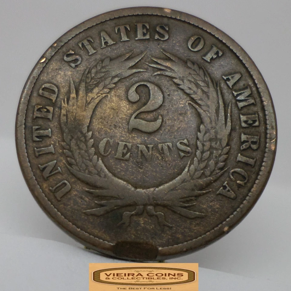 1871 Two-Cent Piece, 2 Cents Piece, Damaged - #C52955NQ - Image 2 of 2