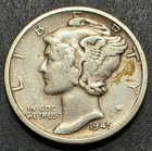 1945-S Mercury (Winged Liberty Head) Dime 10C Silver 0.9 San Francisco Mint