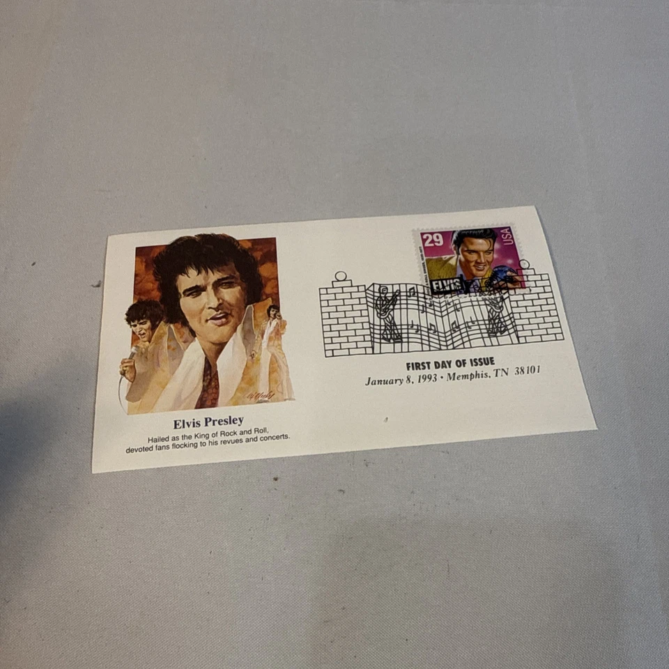 (5) lot of Elvis Presley stamp FDC First Day of Issue envelopes, January 8, 1993 - Image 4 of 4