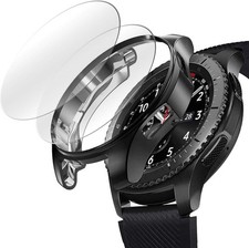 Soft TPU Bumper Case Cover 2 1 Pack for Samsung Galaxy Watch 46mm Screen Prote