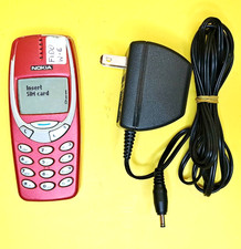 ⚡2G ONLY⚡ RED NOKIA 3390 FIDO OLD-SCHOOL CLASSIC BAR CELL PHONE MONOCHROME LCD⚡