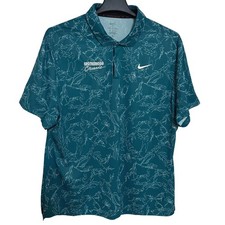 Nike tiger Woods Collection Dri-Fit ADV Snap Polo Shirt Men's XL Green Floral