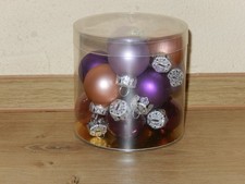 13 Weihnachtsbaumkugeln matt Lila Braun 2,5 cm