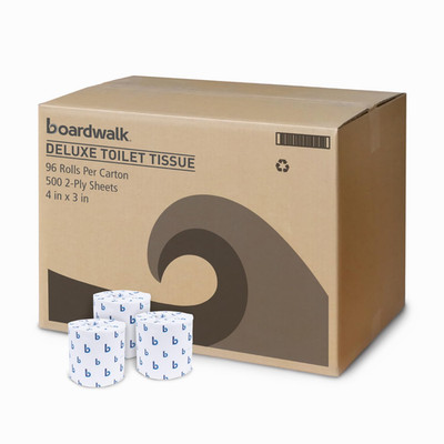 2-Ply Bathroom Toilet Paper Tissue, Septic Safe, 500 Sheets/Roll, Bulk Quantity