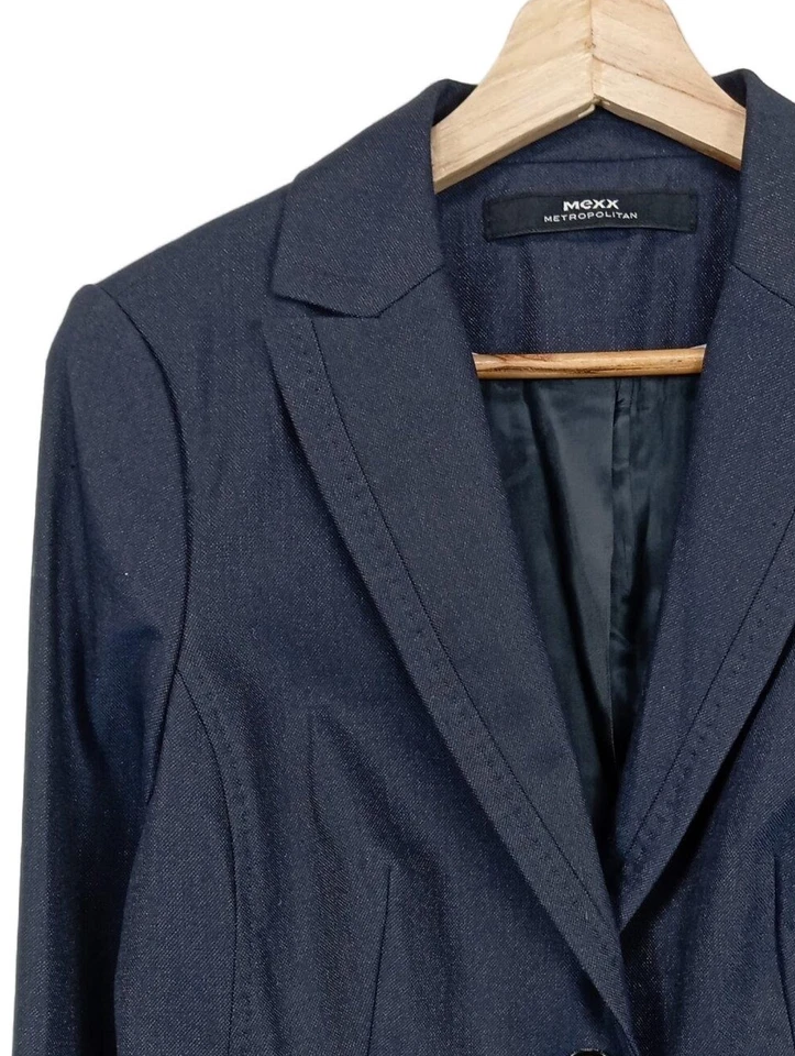 MEXX Blazer clásico Mujeres Blazer Talla EU 36 azul oscuro look casual - Imagen 3 de 4