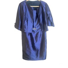 Jade by Jasmine Sapphire Blue Formal Dress Jacket Set size 18