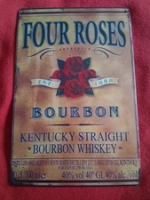 8x12 Reproduction Tin Sign  Four Roses Bourbon