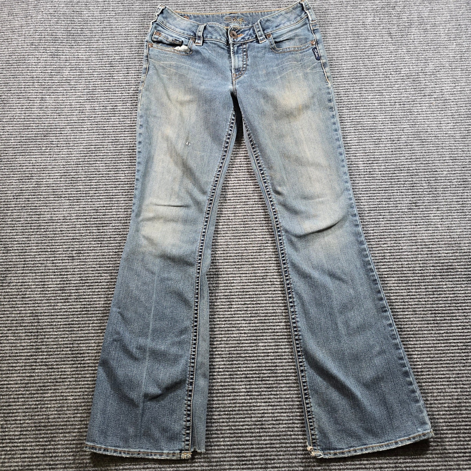 Silver Jeans Bootcut Women's 30x32 Blue Distressed Raw Hem