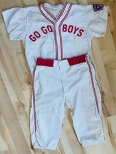 Youth Large Vintage 1960s Little League Baseball Uniform White & Red