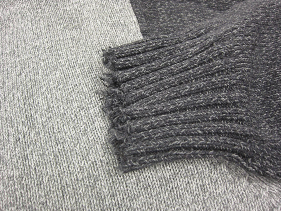 Suéter De Colección Geoffrey Beene Para Hombres Gris Medio Tejido con Cable Algodón Bloque de Color Foto 3 de 4