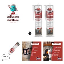 High Temperature Black Fireplace Sealant 2732 F - 2x. Fire Resistance Up to 2...