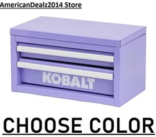 Kobalt Mini 2 Drawer Steel Tool Box Pink Blue White Green Black Red Gray New