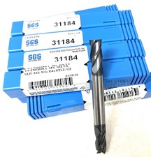 10PC SGS 31184 1/4" 4FL Square End Mill Double End Carbide AlTiN NEW LOT