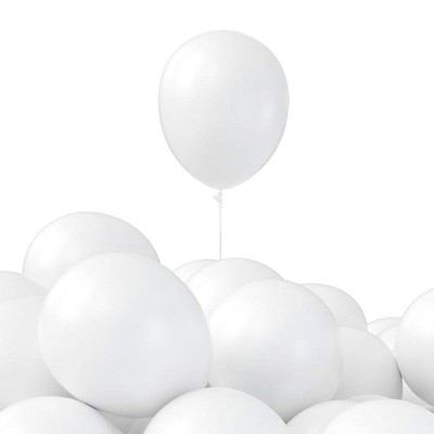 12'' Helium-Quality Natural Latex Balloons   10 Baloons, White, Safe for Age 8+  
