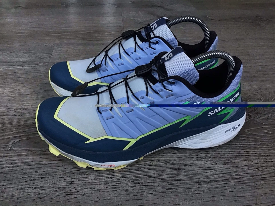 Salomon Thundercross Mujer Talla 8.5 Gris Azul Atlético Trail Senderismo Zapatos #472979 Foto 4 de 4