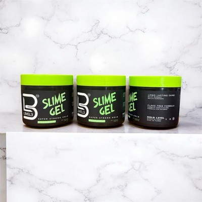 Slime Gel by L3VEL3 for Men Long Lasting Shine 16.9 oz Gel Each ( 3 Jar )