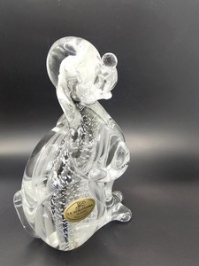 Murano La Serenissima Labeled Dog 6" tall