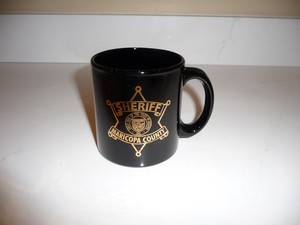 MARICOPA COUNTY SHERIFF'S DEPARTMENT BLACK CERAMIC COFFEE MUG - FREE SHIPPING