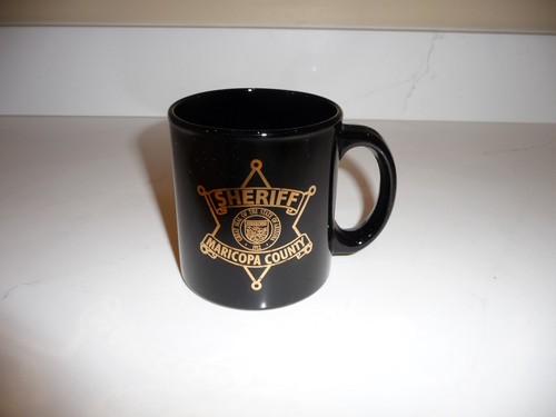 MARICOPA COUNTY SHERIFF'S DEPARTMENT BLACK CERAMIC COFFEE MUG - FREE SHIPPING