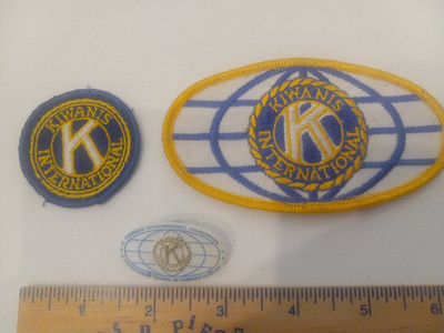 Kiwanis International Vintage Patch + Larger Patch & Plastic Pin