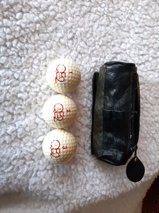 Vintage Harrods QE2 Golf Balls Set of Three with Case.