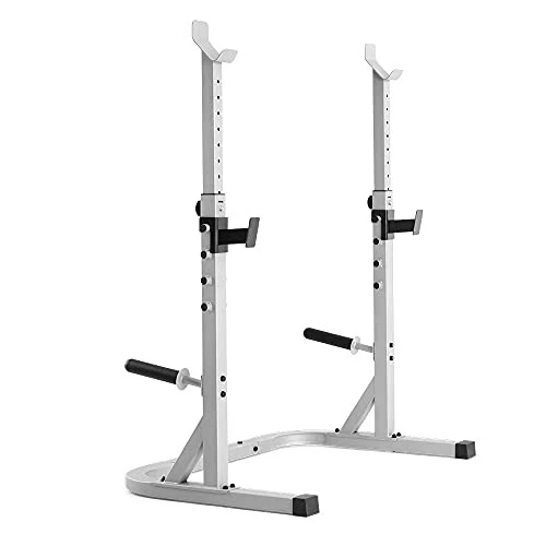 ESTANTE PARA SENTADILLAS DE GIMNASIO WEIDER, 32,5" D x 49,5" W x 63" H - PLATINO Foto 2 de 4