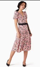 Kate Spade Rosette Blooms Floral Midi wrap dress size XL