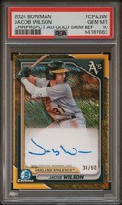 2024 Bowman Chrome Jacob Wilson Prospect Auto Gold Shimmer /50 PSA 10 🔥
