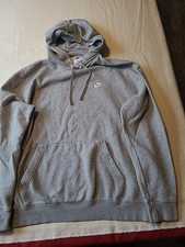 Nike Hoodie Womens Large Pullover High Neck Drawstring Hood Inner Fleece Gray