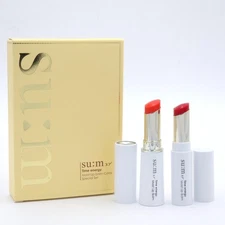 SU:M37 Time Energy Moist Lip Balm Coral Special Set 2 Item Moisturizing K-Beauty