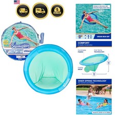 Spring Float Papasan Pool Lounger, Inflatable Pool Floats Adult with Fast In...