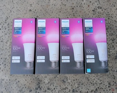 LOT OF 4 Philips Hue Smart 100W A21 LED Bulb Color-Changing Light NEW SEALED