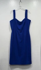 Dress The Population Nicole Electric Blue Cocktail Midi Dress Size XXL Classy